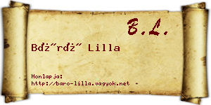 Báró Lilla névjegykártya